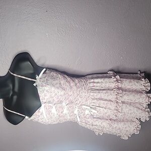 Floral Pink Ruffle Dress